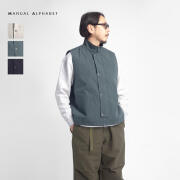MANUAL ALPHABET マニュアルアルファベット ウェザークロス スタンドカラー ジップベスト 日本製 メンズ