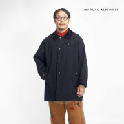 MANUAL ALPHABET マニュアルアルファベット コーデュロイ襟 ナイロンタッサー バルカラーハーフコート 日本製 メンズ