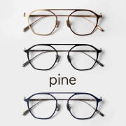 PINE パイン 1059 ヘキサゴンフレーム 多角形 チタン 日本製 鯖江 メガネ 度付き 伊達