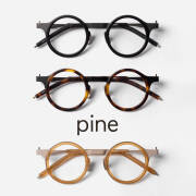PINE パイン 1061 ラウンドフレーム コンビ 丸眼鏡 日本製 鯖江 メガネ 度付き 伊達