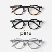 PINE パイン 1062 ヘキサゴンフレーム コンビ 多角形 日本製 鯖江 メガネ 度付き 伊達