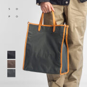 SOPO ソポ ブリザテック ナイロン キップレザー ノーブルスクエア トートバッグ 日本製 メンズ レディース