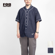 FOB FACTORY FOBファクトリー 綿麻デニム ベースボールシャツ 日本製 メンズ