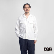 FOB FACTORY FOBファクトリー F3514 ラフィコットン オープンカラーシャツ 日本製 メンズ