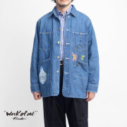 WORK OF ART KENDAI ワークオブアートケンダイ バックプリント＆刺繍 デニムカバーオール 日本製 メンズ