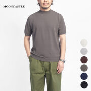 MOONCASTLE ムーンキャッスル IC3 アイスコットン モックネック半袖ニットTシャツ 月城ニット 日本製 メンズ