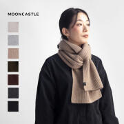 MOONCASTLE ムーンキャッスル カシミヤ100％ 片畔ロングマフラー 別注 月城ニット 日本製 メンズ レディース ユニセックス