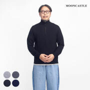 MOONCASTLE ムーンキャッスル WO5 エクストラファインメリノ ハーフジップニット 月城ニット 日本製 メンズ