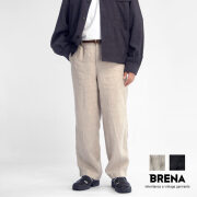 BRENA ブレナ 麻100％ フレンチリネンキャンバス イージーパンツ 丸縫い 日本製 メンズ