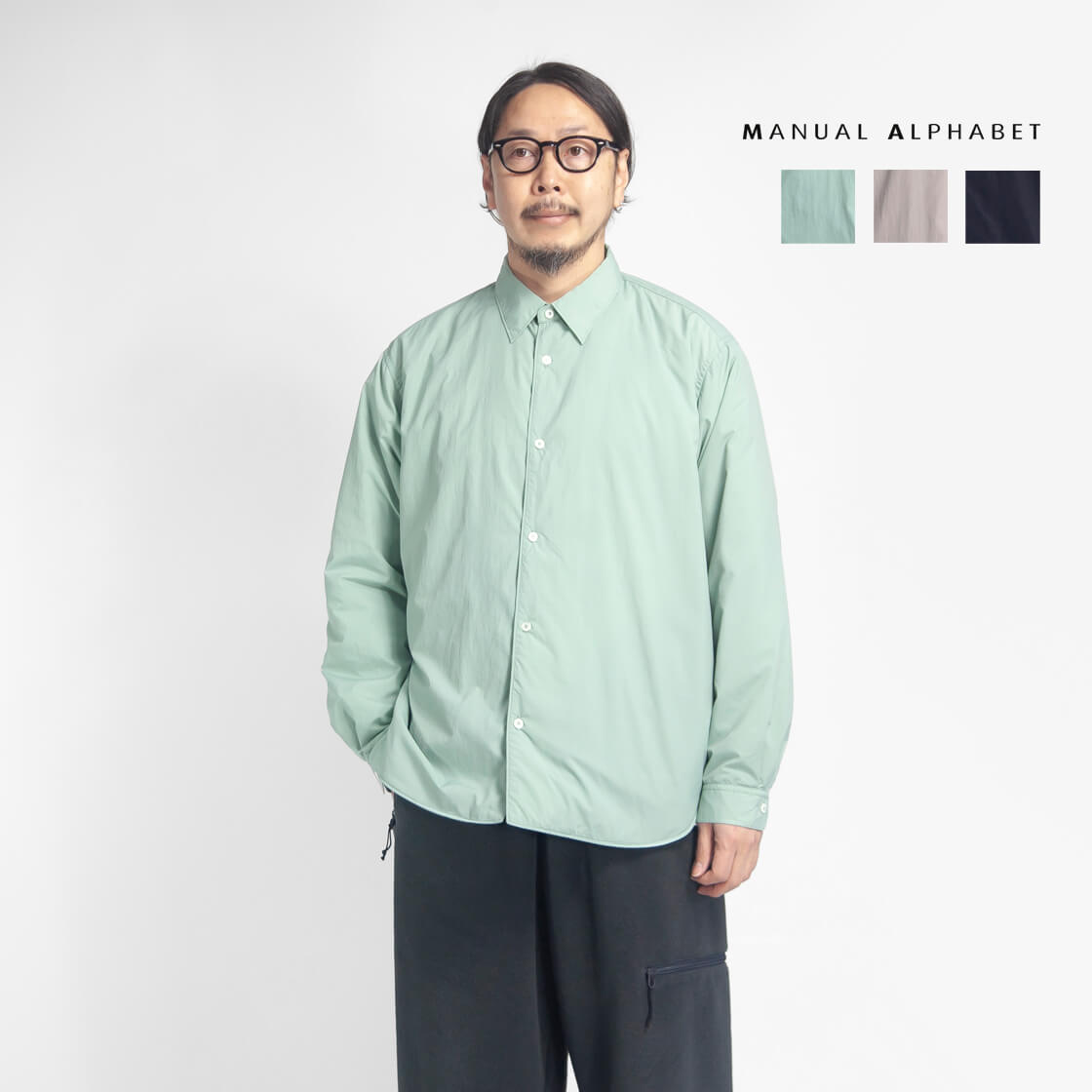 MANUAL ALPHABET NANGA マニュアルアルファベット ナンガ スーパーライトダウンシャツ 日本製 メンズ