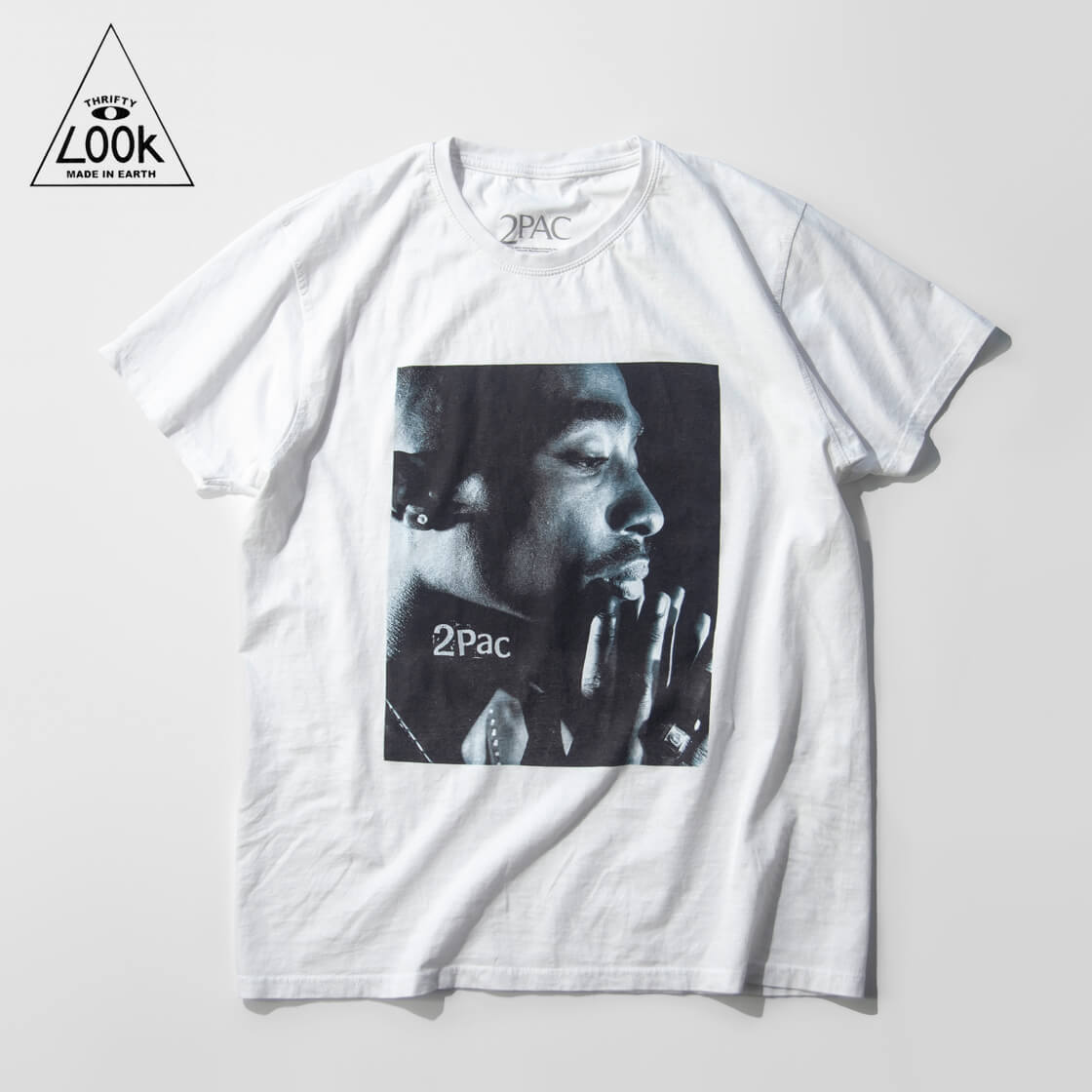 THRIFTY LOOK スリフティールック 2PAC ヴィンテージ加工 プリントTシャツ バンドT