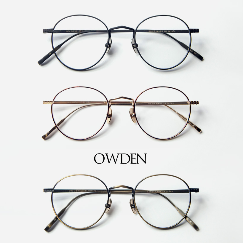 OWDEN オウデン BERLIN チタン 七宝 ボストンフレーム 日本製 メガネ 度付き 伊達