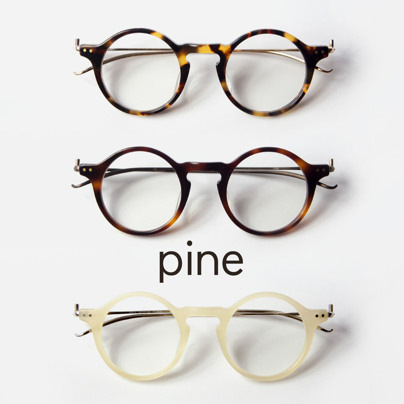 pine パイン 1016 コンビ ラウンドフレーム 丸メガネ 日本製 鯖江 メガネ 度付き 伊達