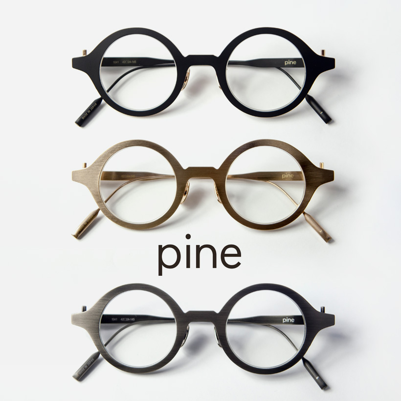 pine パイン 1041 チタン製 ラウンドフレーム 丸メガネ 日本製 鯖江 メガネ 度付き 伊達