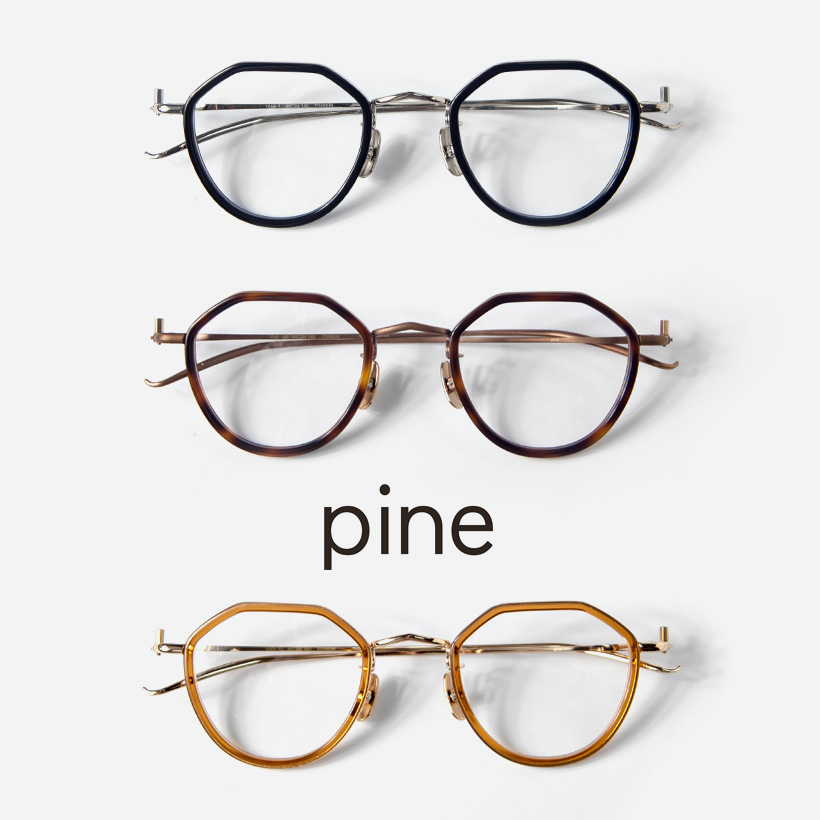 pine パイン 1049 コンビ クラウンパントフレーム 日本製 鯖江 メガネ 度付き 伊達
