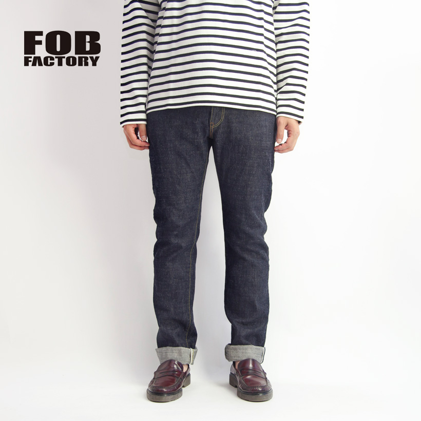 FOB FACTORY FOBファクトリー  GL3セルビッチデニムパンツ スリムテーパード 日本製 セットアップ対応 メンズ