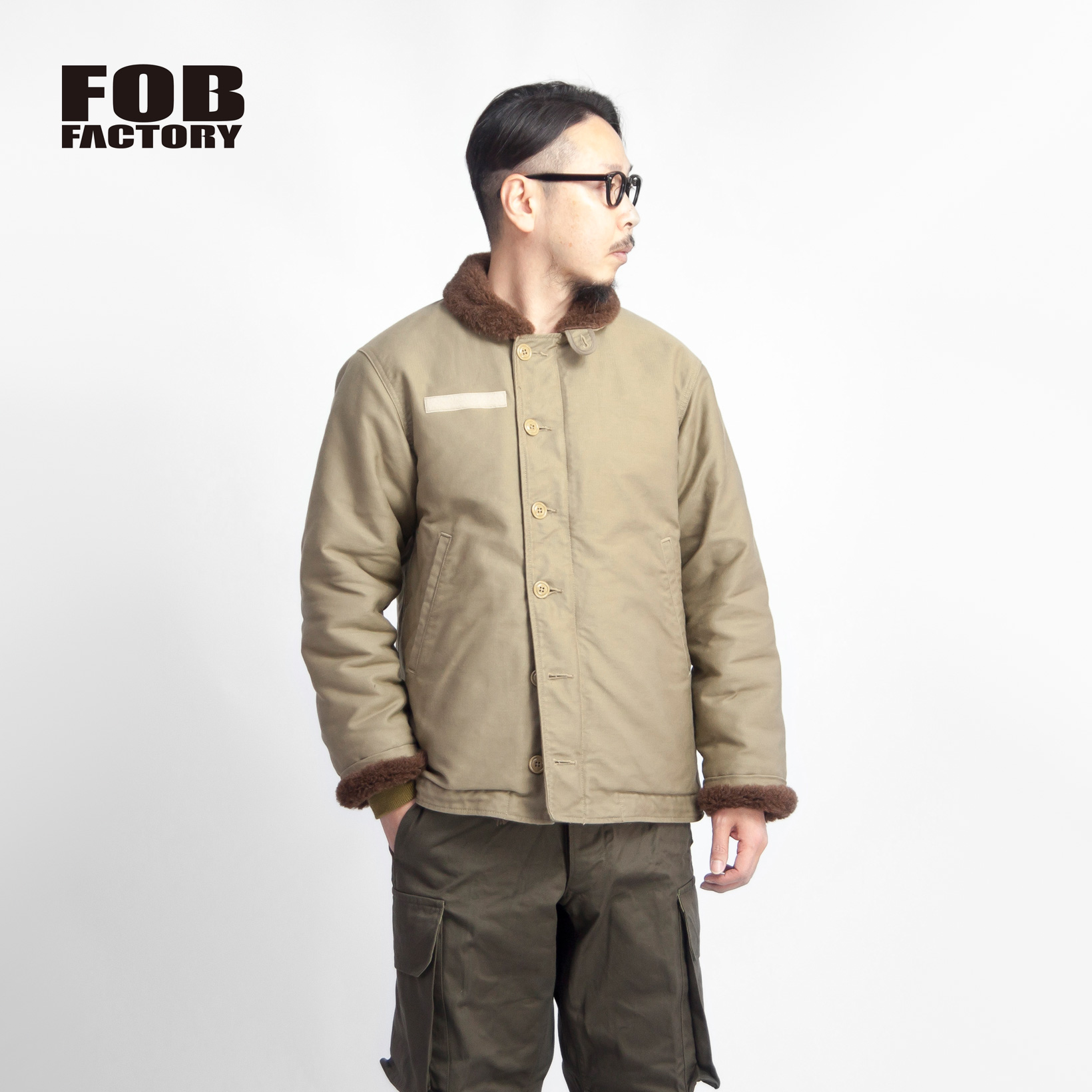 FOB FACTORY FOBファクトリー アルパカボア N-1 デッキジャケット 日本製 メンズ