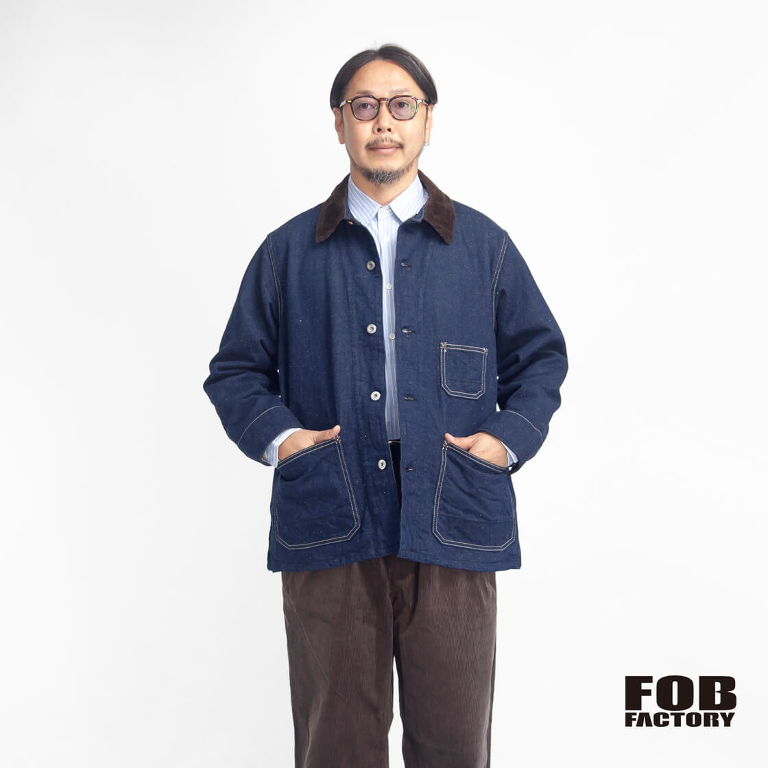 FOB FACTORY FOBファクトリー ブランケットライナー デニムチョアジャケット カバーオール F2456 日本製 メンズ