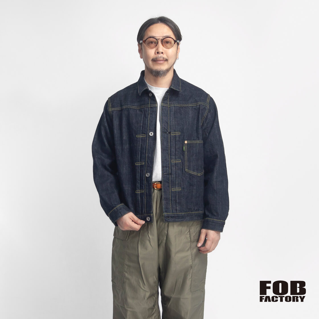 FOB FACTORY FOBファクトリー F2460 大戦モデル セルビッチデニムジャケット セットアップ対応 日本製 メンズ