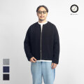 Upscape Audience オーディエンス ストレッチストライプ中綿キルト ノーカラージップアップジャケット 日本製 メンズ