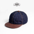 HIGHER ハイヤー セルヴィッチデニム×本革レザーブリム キャップ 帽子 日本製 メンズ レディース ユニセックス