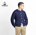 INVERALLAN インバーアラン 4A ARAN ハンドニットウールノーカラーカーディガン 手編み メンズ