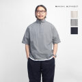 MANUAL ALPHABET マニュアルアルファベット ナイロンタフタ スタンドカラープルオーバー半袖シャツ 日本製 メンズ