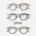 PINE パイン 1051 ヘキサゴンフレーム 多角形 チタン 日本製 鯖江 メガネ 度付き 伊達
