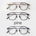 PINE パイン 1059 ヘキサゴンフレーム 多角形 チタン 日本製 鯖江 メガネ 度付き 伊達