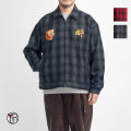 YOIDORE ヨイドレ スーベニア 刺繍 オンブレチェック ウール ジップアップジャケット メンズ