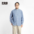 FOB FACTORY FOBファクトリー セルヴィッチシャンブレー バンドカラーシャツ 日本製 メンズ
