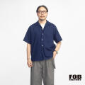 FOB FACTORY FOBファクトリー F3512 インディゴ刺し子 半袖 オープンカラーシャツ 日本製 メンズ