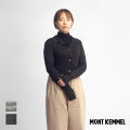 MONT KEMMEL モンケメル リブ テレコ 衿付き ポロカーディガン ボーダー レディース