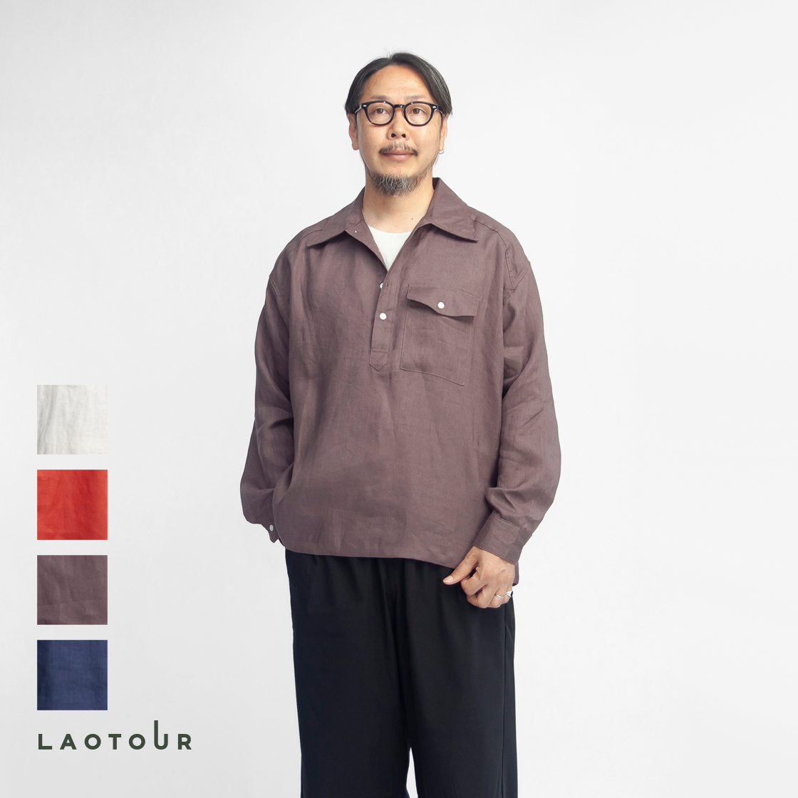 FOB FACTORY FOBファクトリー セルヴィッチシャンブレー バンドカラー