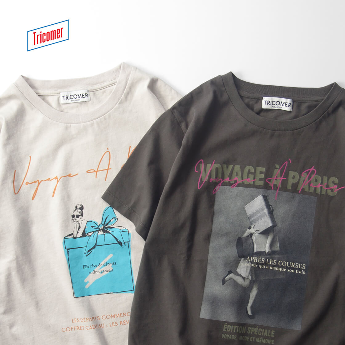 TRICOMER トリコメル VOYAGE ロゴ プリントTシャツ レディース