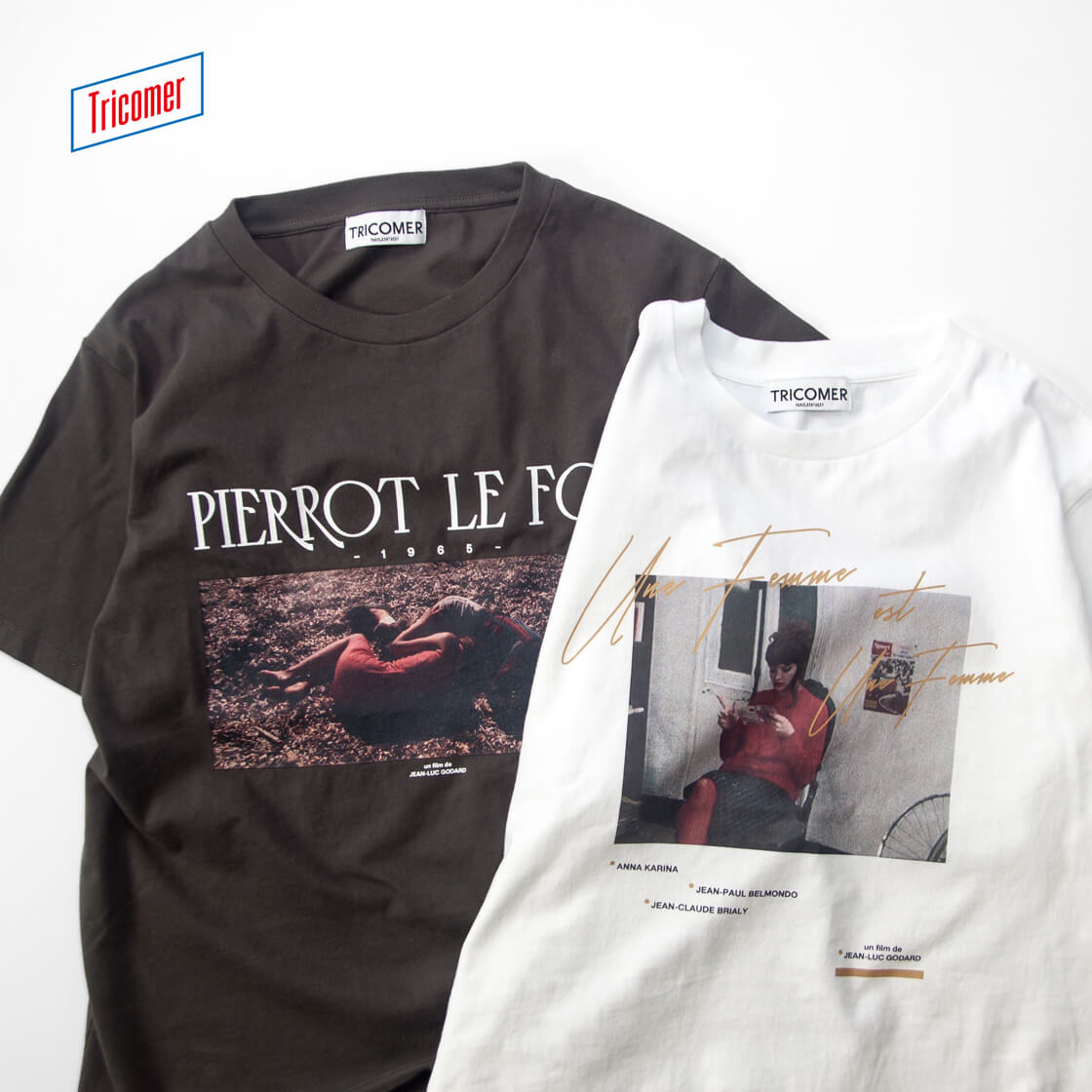 TRICOMER トリコメル JEAN LUC GODARD ロゴ プリントTシャツ レディース