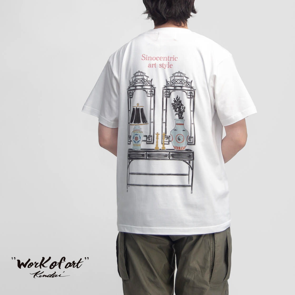 WORK OF ART KENDAI ワークオブアートケンダイ 5.6オンス ポケットTシャツ バックプリント メンズ