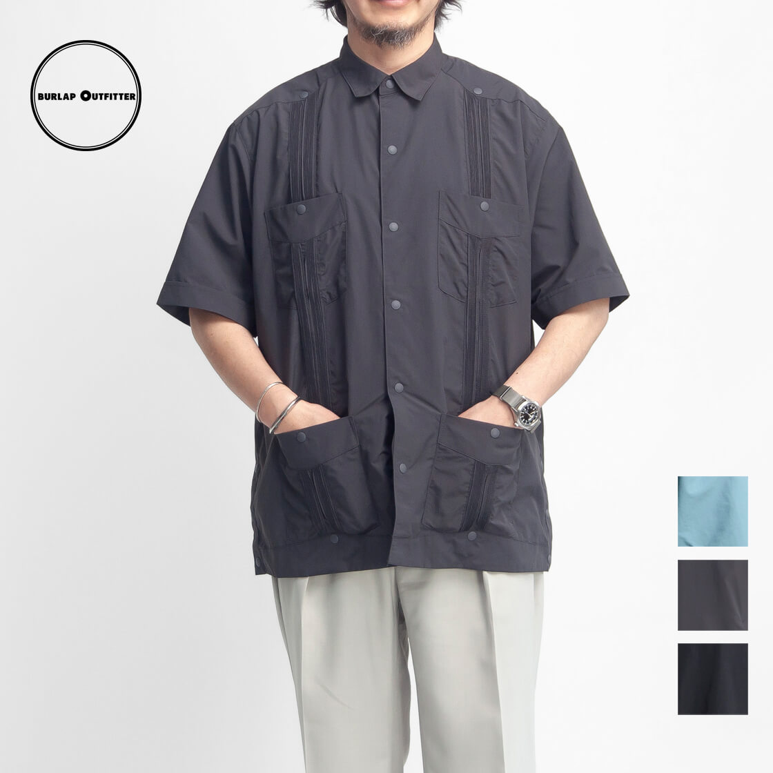 BURLAP OUTFITTER バーラップアウトフィッター SUPPLEXナイロン キューバシャツ グアジャベーラ メンズ