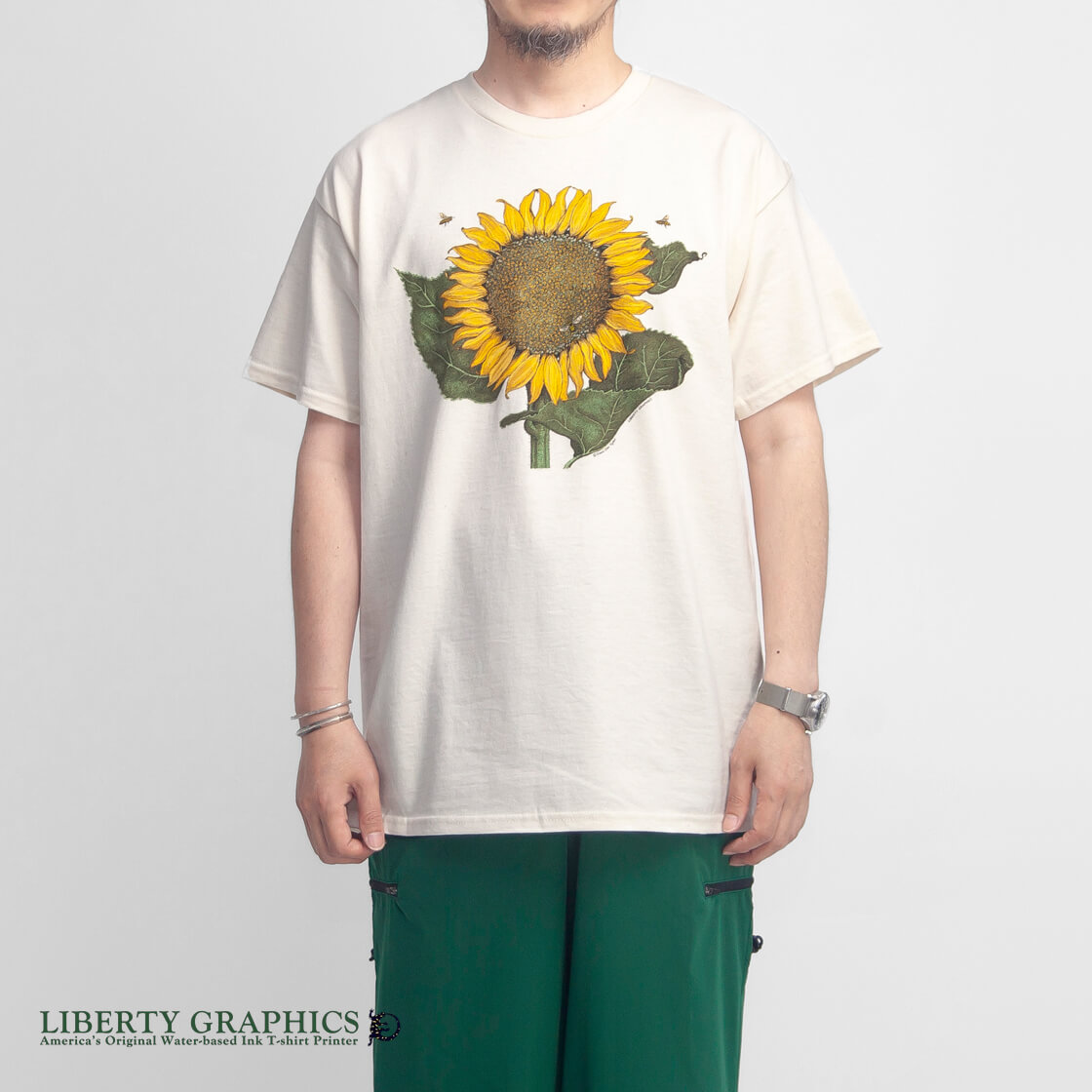 LIBERTY GRAPHICS リバティグラフィックス Sunflower & Bees プリントTシャツ メンズ