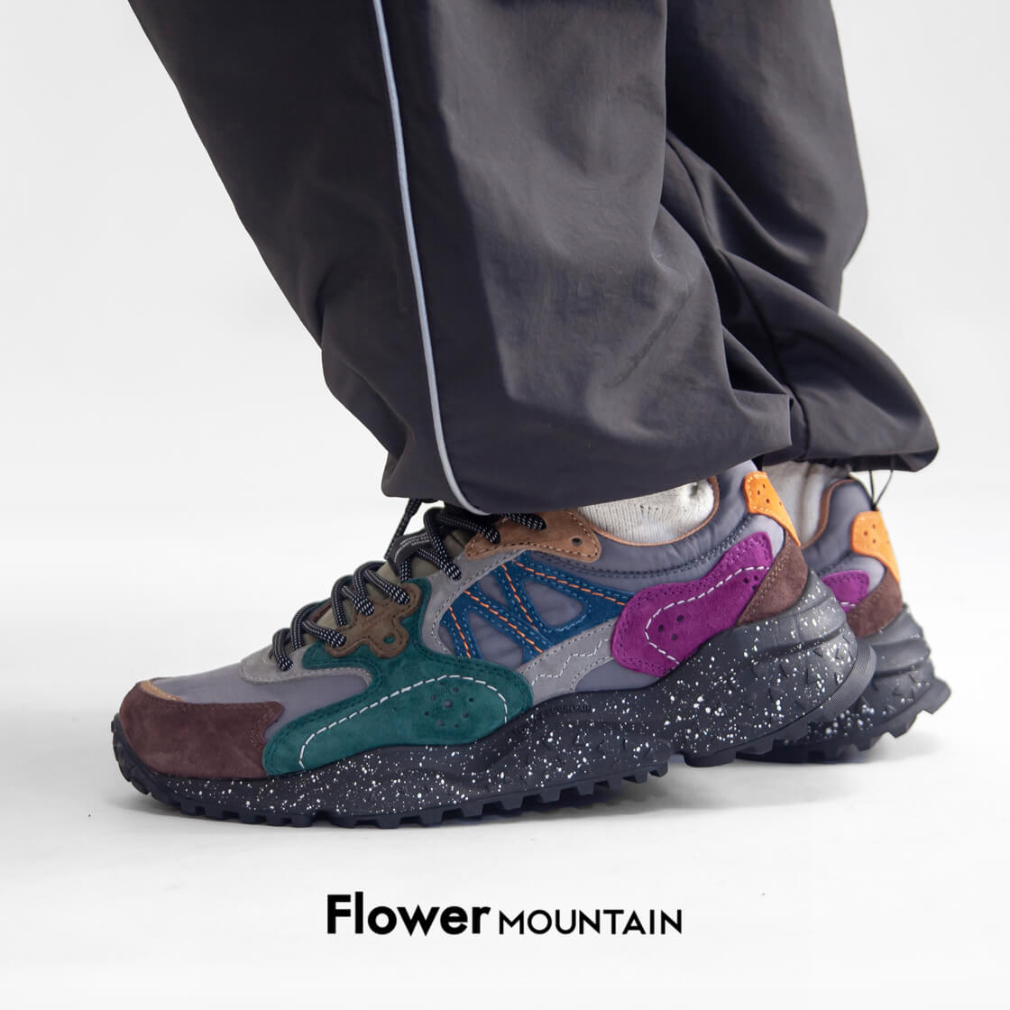 Flower MOUNTAIN フラワーマウンテン SOLIN ソウリン トレッキング スニーカー Dark gray Bottle FM127007 メンズ