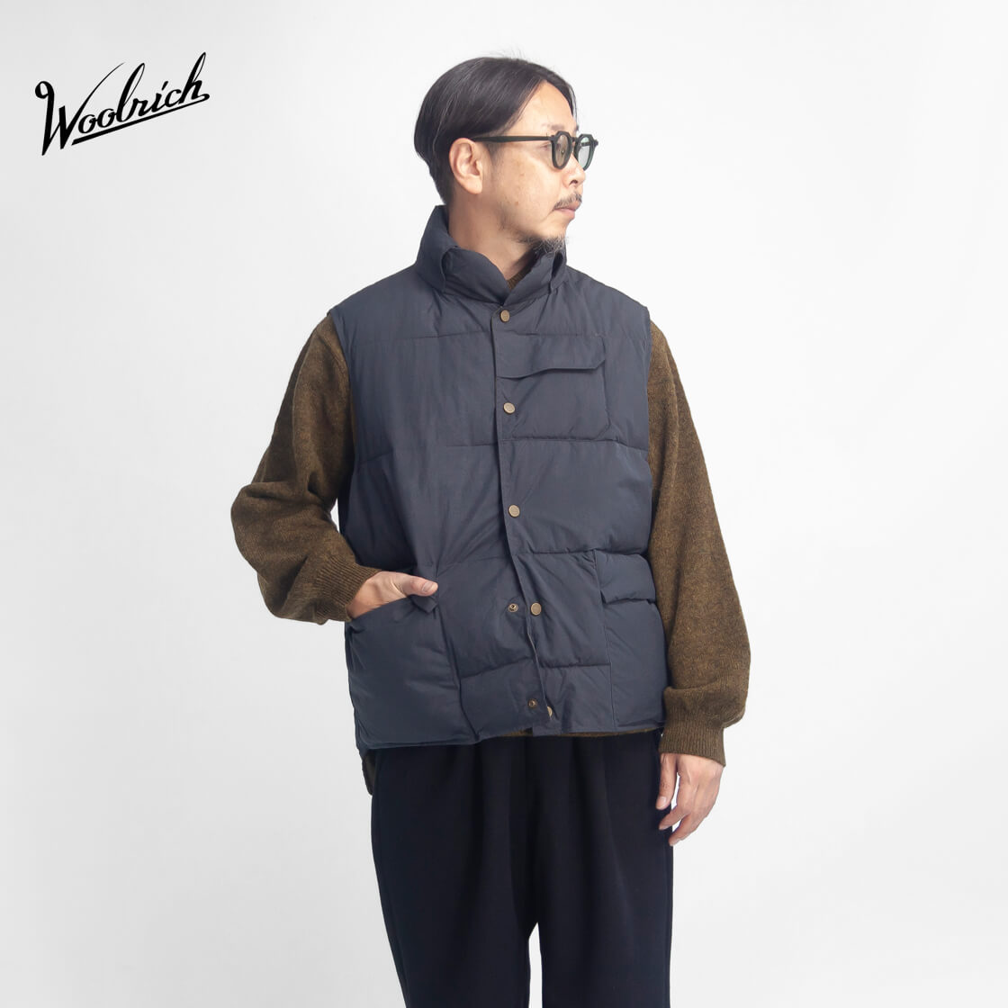 WOOLRICH OUTDOOR LABEL ウールリッチ アウトドア プリマロフト中綿 ナイロン マウンテンベスト メンズ
