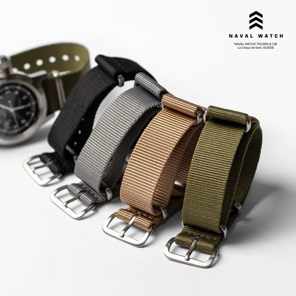NAVAL WATCH ナバルウォッチ NATOタイプ ナイロンベルト ストラップ 時計ベルト 替えベルト 18mm