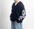 THRIFTY LOOK スリフティールック ウールモヘヤ シャギーニット ラグラン ジャカード スーベニア カーディガン メンズ