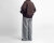 MONT KEMMEL モンケメル ポリエステルツイード ワイドストレート イージーパンツ レディース