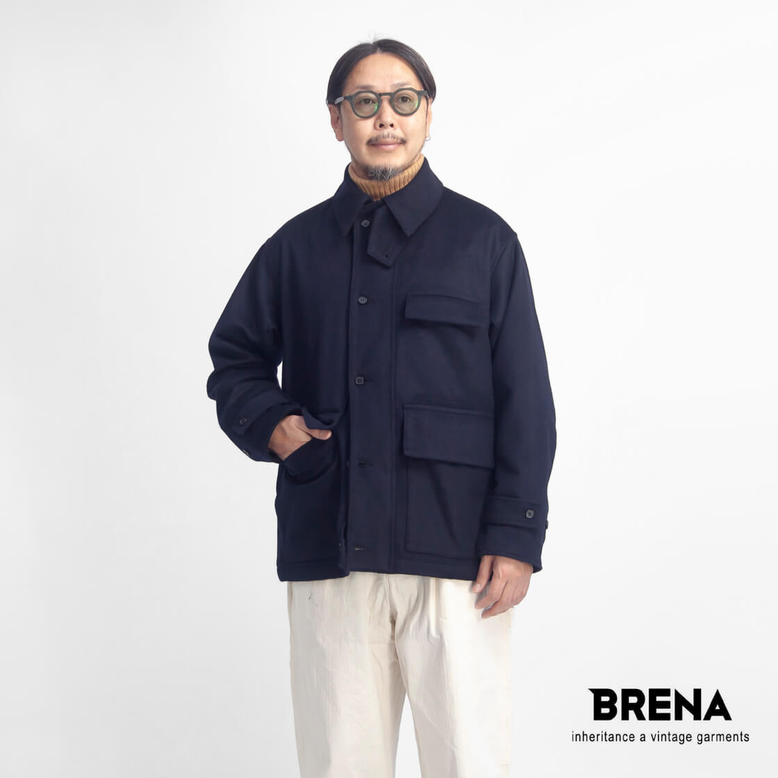 BRENA ブレナ GARDI ウールカシミヤフラノ ハンティングジャケット 日本製 メンズ