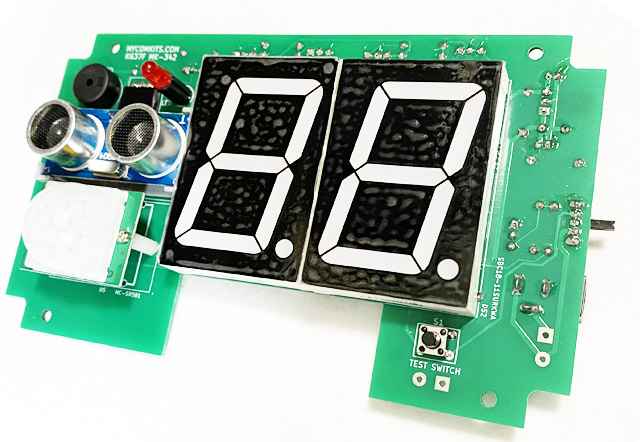 MK-342-BUILT　接近すると距離表示しアラームが鳴る！駐車場や防犯に便利な接近警報装置キット完成品