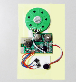 MK-107C-100 シンプルで低価格！マイク/スピーカー/電池付き超薄型20秒ボイスレコーダーボード完成品100台セット