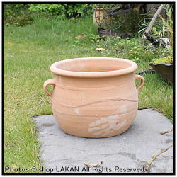 クレタ シカリ鉢f28cm 丸味ある可愛いデザインのギリシアテラコッタ壺 Cc Kp24b Shopラカン 素朴さと質感で他を圧倒するギリシアのクレタ テラコッタ鉢販売