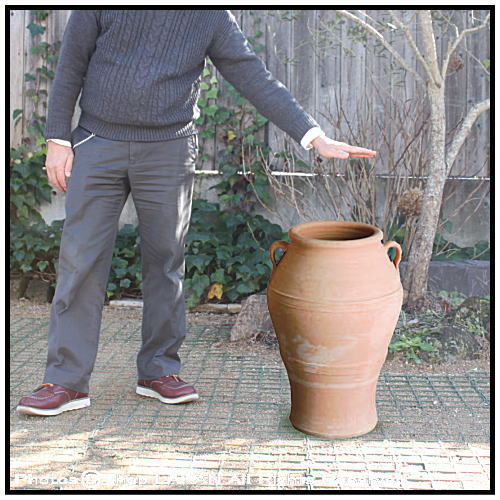 クレタ ピトス鉢φ40cm 美しいデザインのギリシアテラコッタ壺 GR_CC06D  