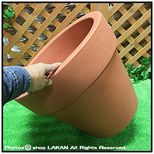 無地柄花鉢　セラルンガ　 ボルダードリスシオ　縁あり　大型　輸入樹脂植木鉢　